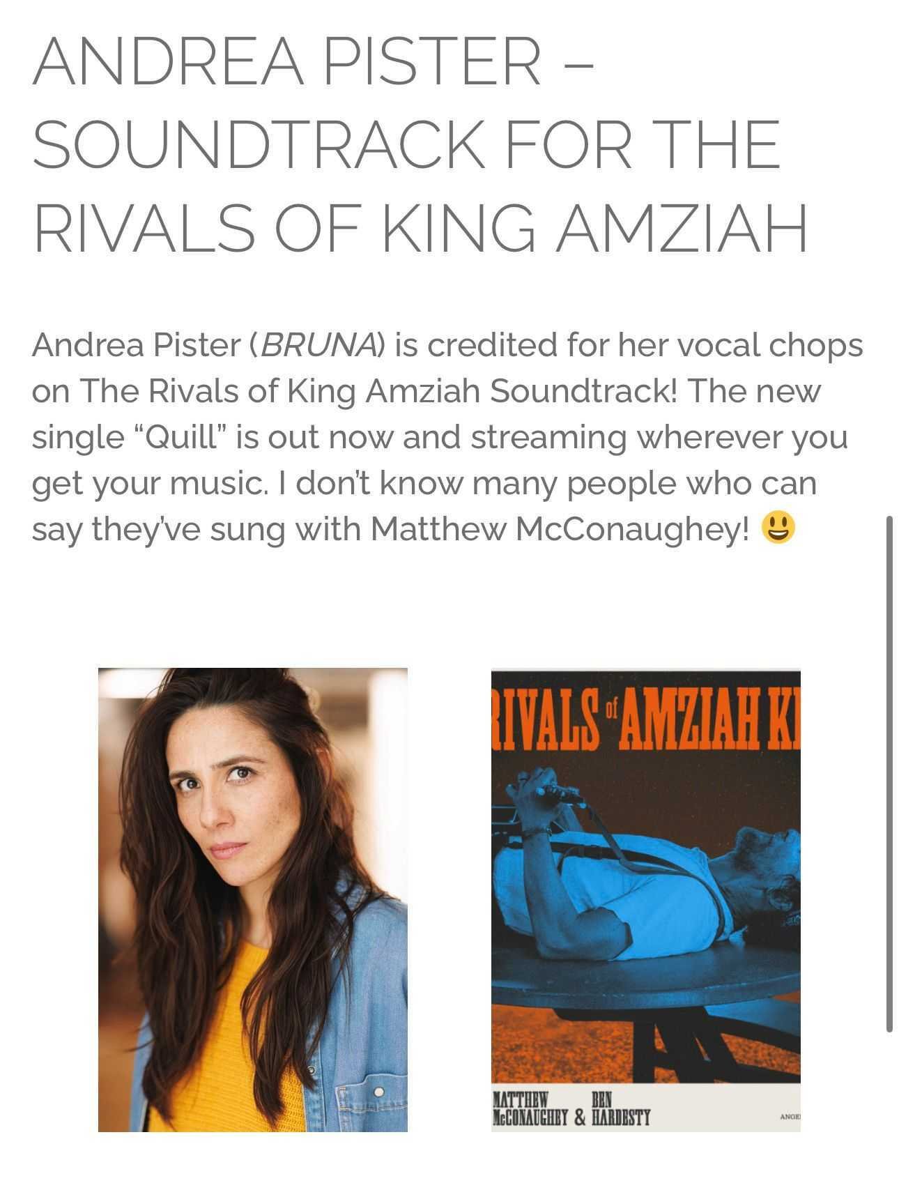 Andrea Pister and The Rivals of Amziah King — Pastorini-Bosby Talent